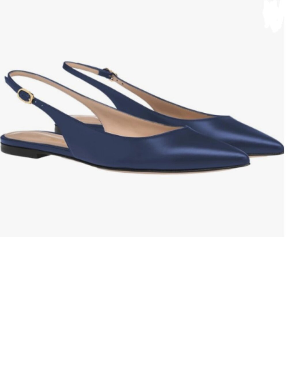 FOWT Navy Pointed Toe Slingback Buckle Strap Womens Flats Comfort Casual Shoes
